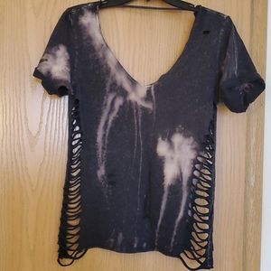 BUCKLE  black and dark purple/cream dyed shirt